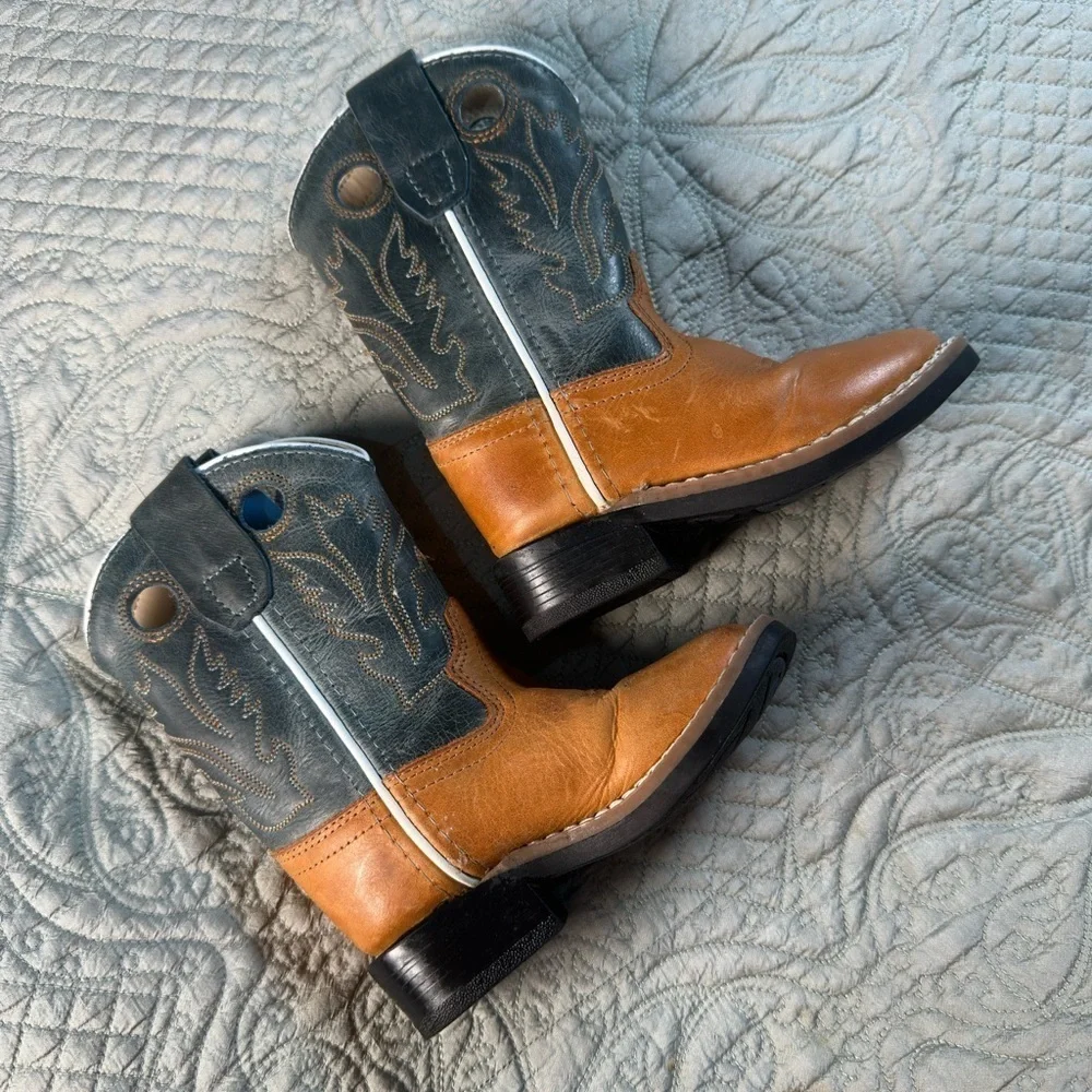 Kids Western Boots - Tan and Black